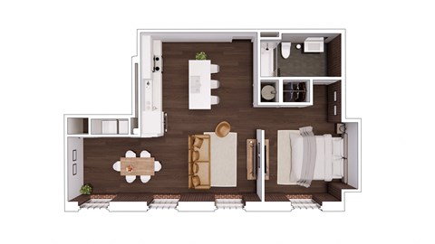 B1.3 Floor Plan at The Mill at Prattville, Prattville, Alabama